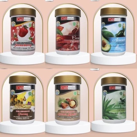 CULTUSIA Krim Creambath 1000 ML - Perawatan Rambut Ukuran Besar