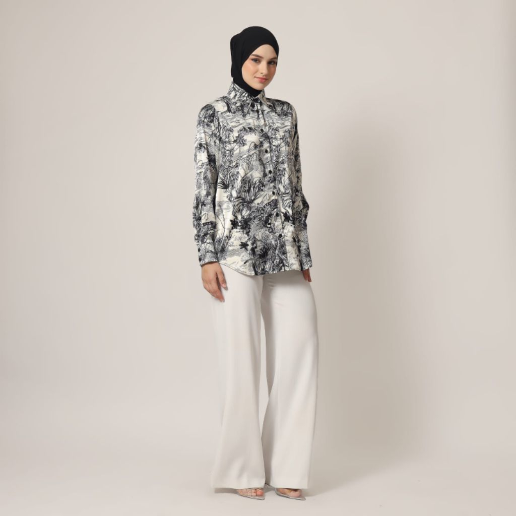 Kemeja basic silk motif