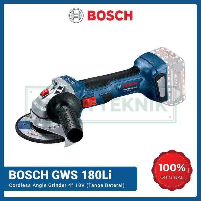 Gerinda Tangan 4" Cordless Angle Grinder Bosch GWS 180-Li 18V
