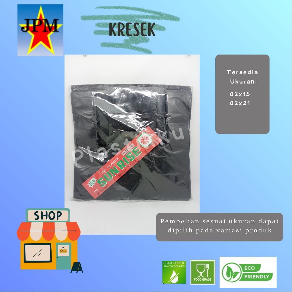 Kantong Kresek Merk Sunrise Panjang 15 21 / Kresek Kantong Hitam / Kresek Hitam Merk Sunrise