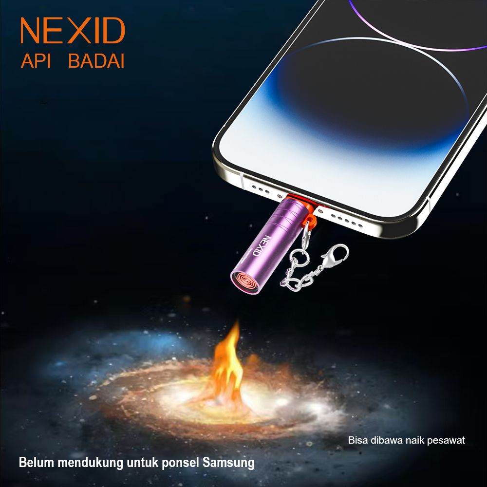 NEXID korek api elektrik mini anti angin , Pemantik Rokok Ponsel type C windproof  - Perfect for Gif