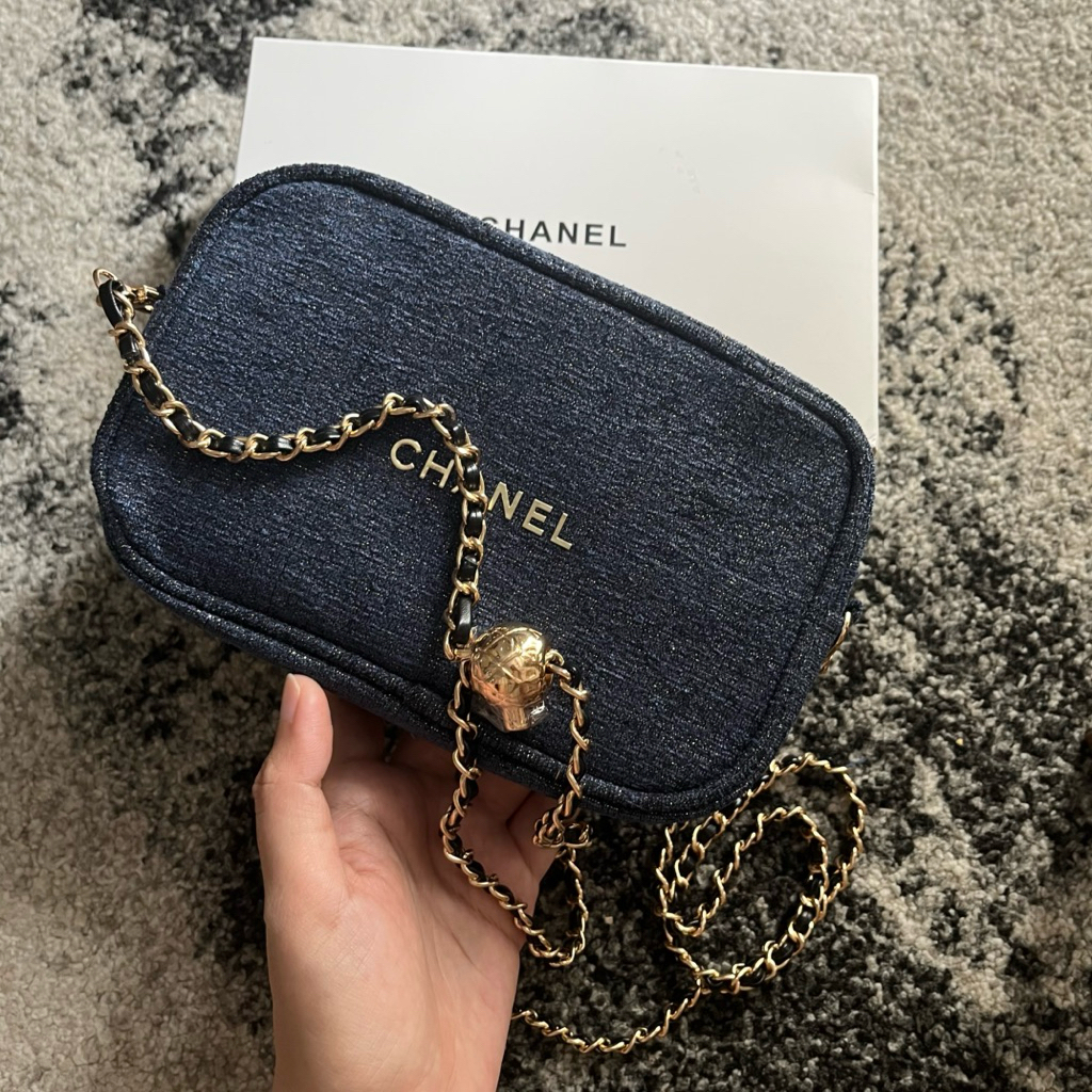 [BNIB] VIP Gift Ori Navy Sling Chain Crossbody Bag Tas Selempang Wanita