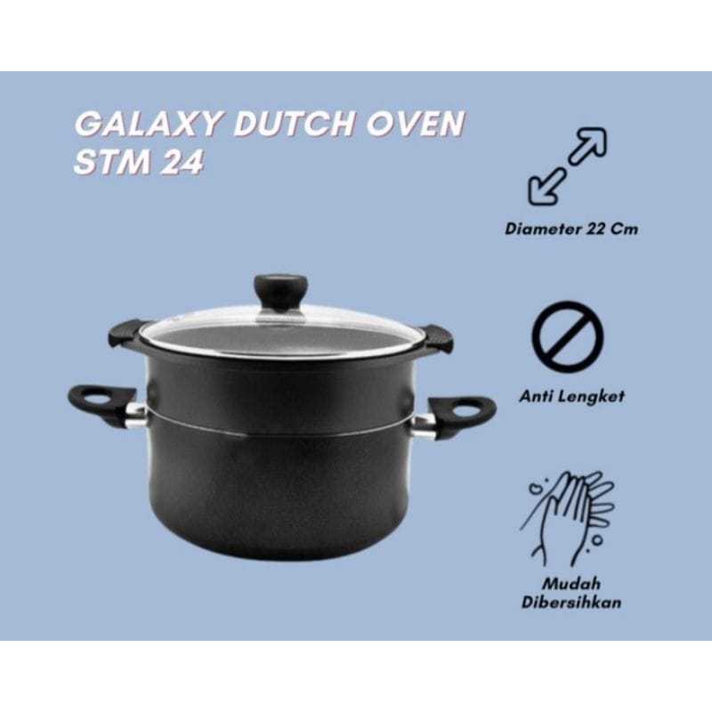 MAXIM GALAXY/VALENTINO 24 CM DUTCH OVEN WITH STEAMER