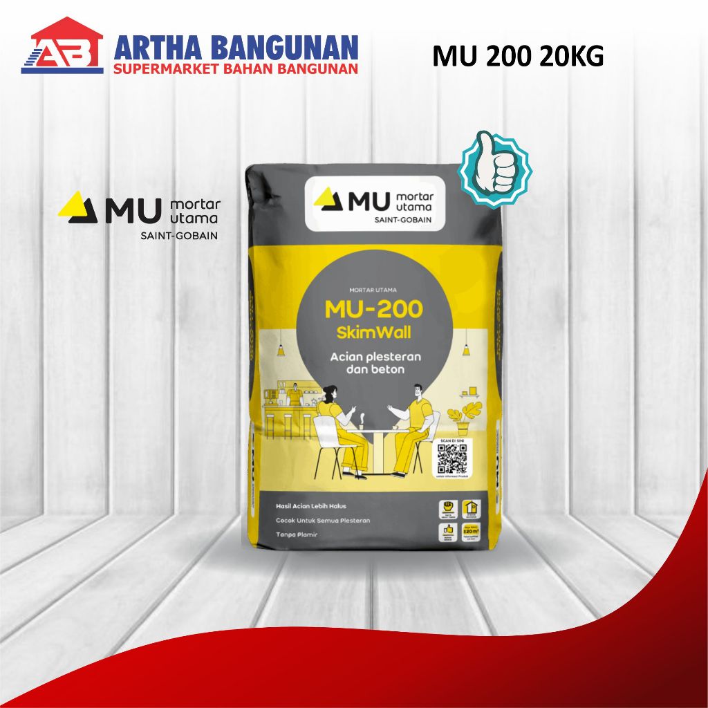 MU-200 SKIMWALL ACIAN PLESTER DAN BETON 20 KG
