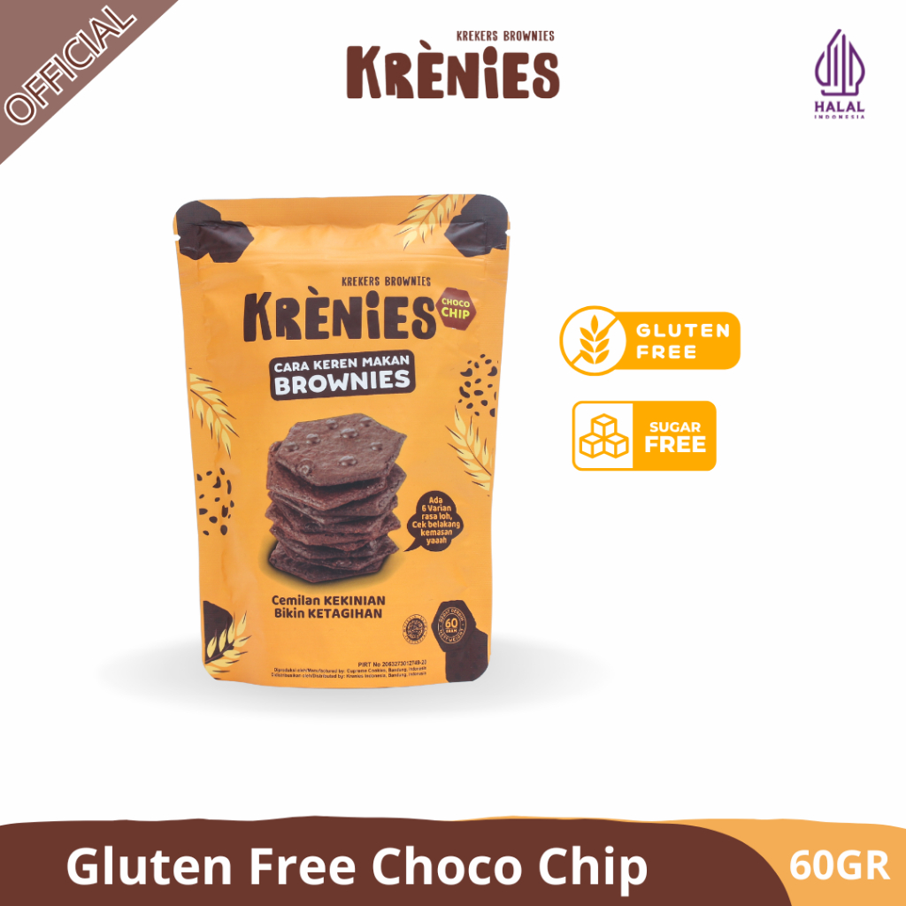 

Krenies Krekers Brownies Gluten Free Brownies Crispy Choco Chip 60gr
