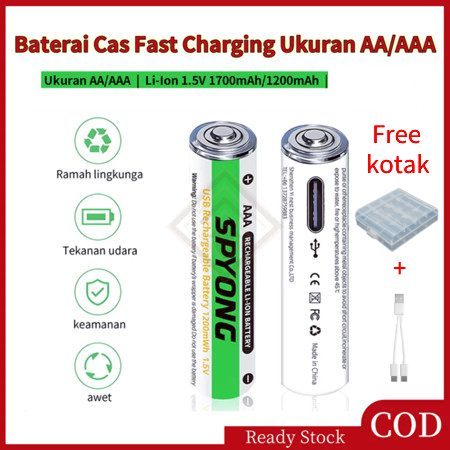 COD Baterai Cas Isi Ulang 4pcs AA - AAA 1.5V / Battery Rechargeable / Baterai AAA - AA / Micro USB R