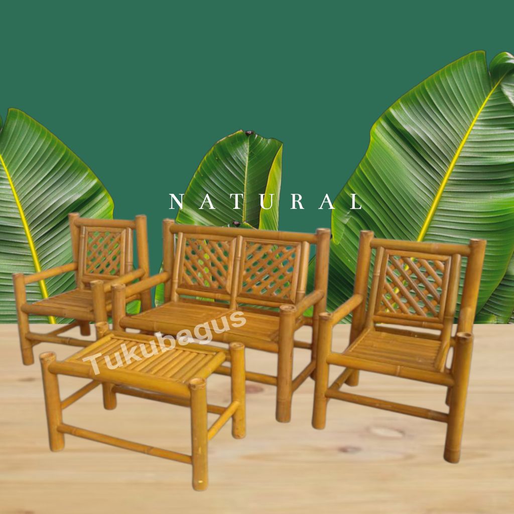 Kursi bambu teras murah