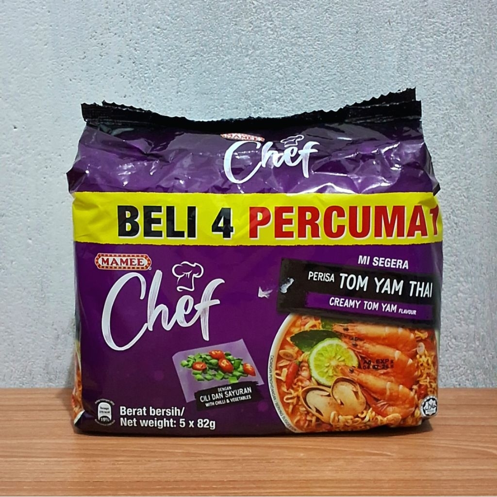 

Mamee chef Tom yam Thai Isi 5 Bungkus
