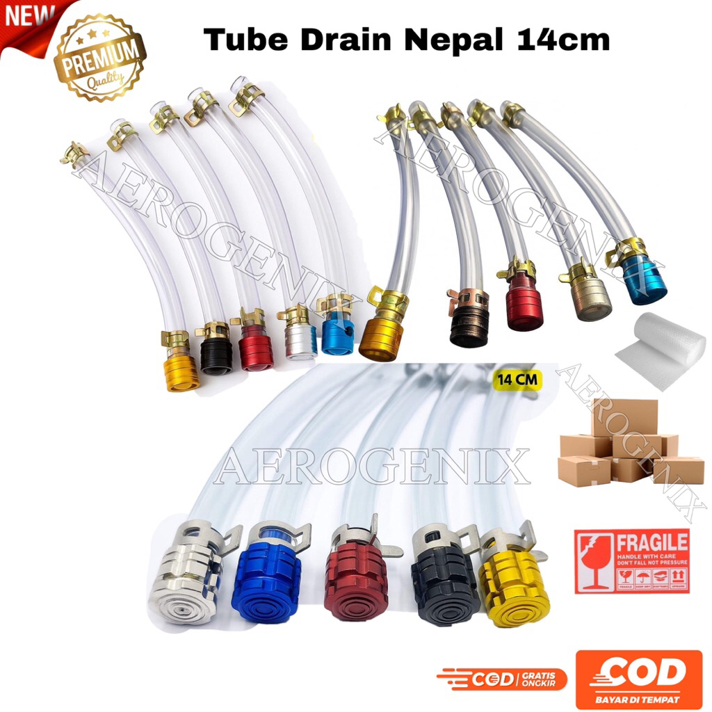 Nepel Tube Drain 14cm Breather Oli Motor Ventilasi Tutup Oli Model Racing