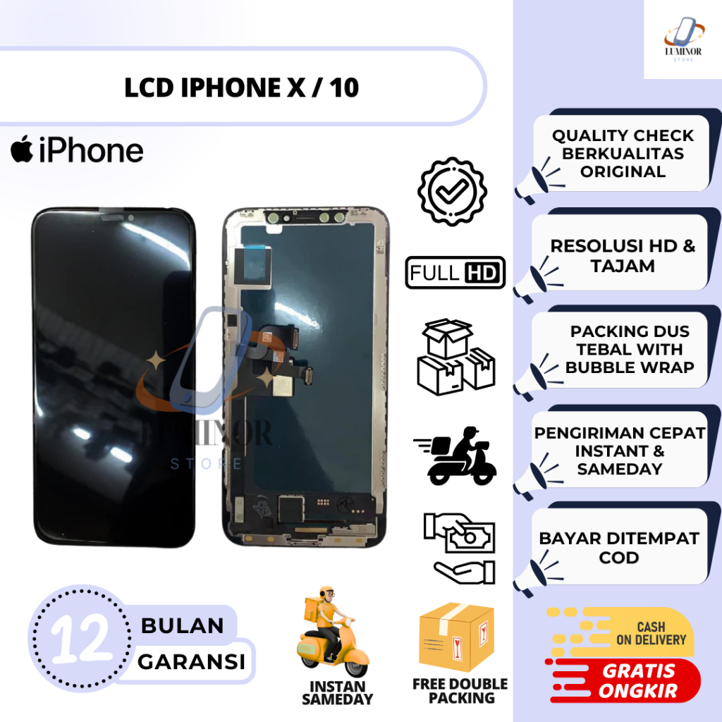 LCD IPHONE X / LCD IPHONE 10 / IP 10 BIASA FULLSET