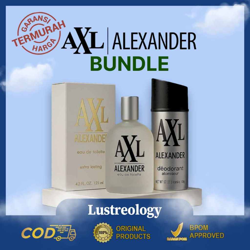 AXL Alexander Parfum Silver EDT 125ml + AXL Deodorant Silver 150ml Paket Bundling