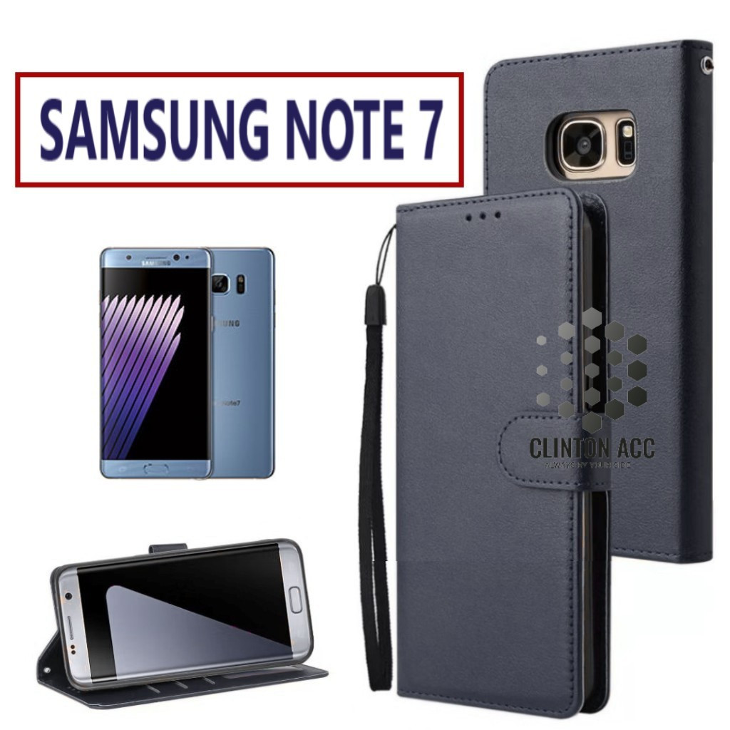 CASE HP SAMSUNG NOTE 7 NOTE FE FLIP WALLET LEATHER DOMPET KULIT SOFTCASE PREMIUM FLIP COVER SARUNG B