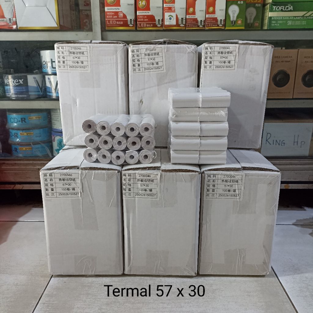 

termal paper rol 57 x 30 per bks isi 10 pc #