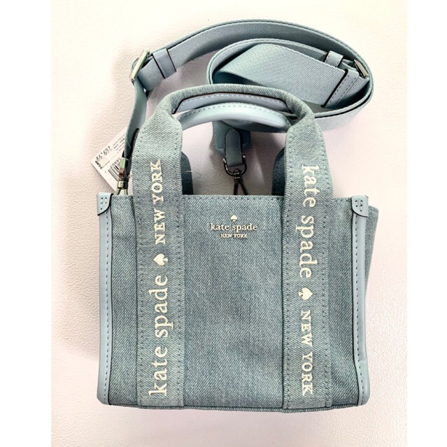 Tas Branded Kate Spade Kip Mini Tote Denim Blue Multi