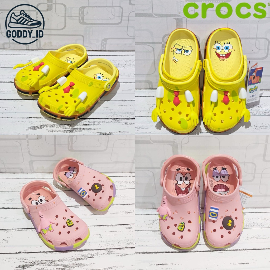 SANDAL CROCS SPONGEBOB PATRICK - CROCS SPONGEBOB PATRICK - SANDAL CROCS WANITA