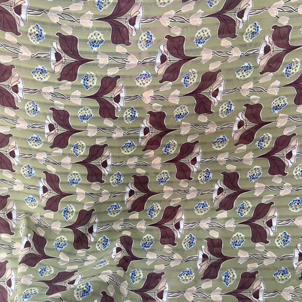 Kain ceruty  motif bunga kecil / kain seruti bahan kebaya /bahan gamis