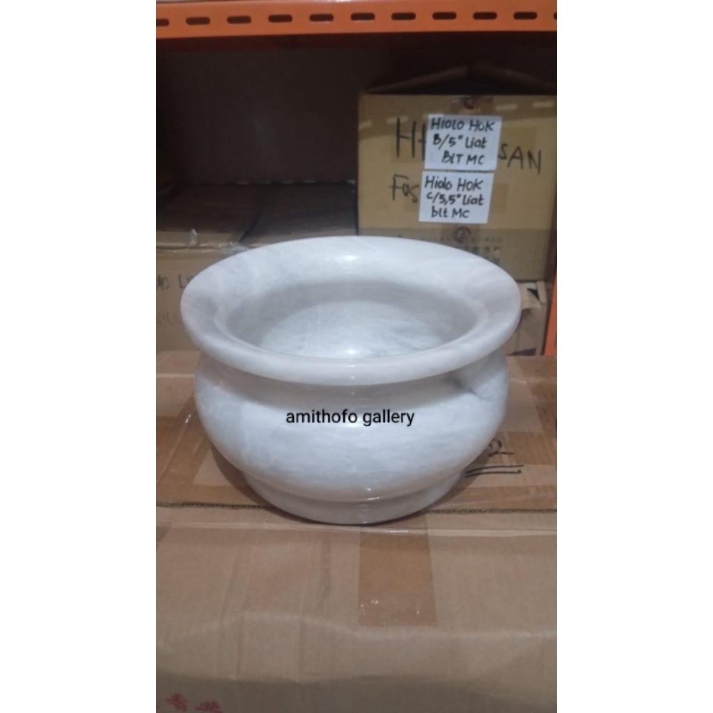 Hiolo Marmer 10inci/tempat bakar dupa bahan batu marmer 10"