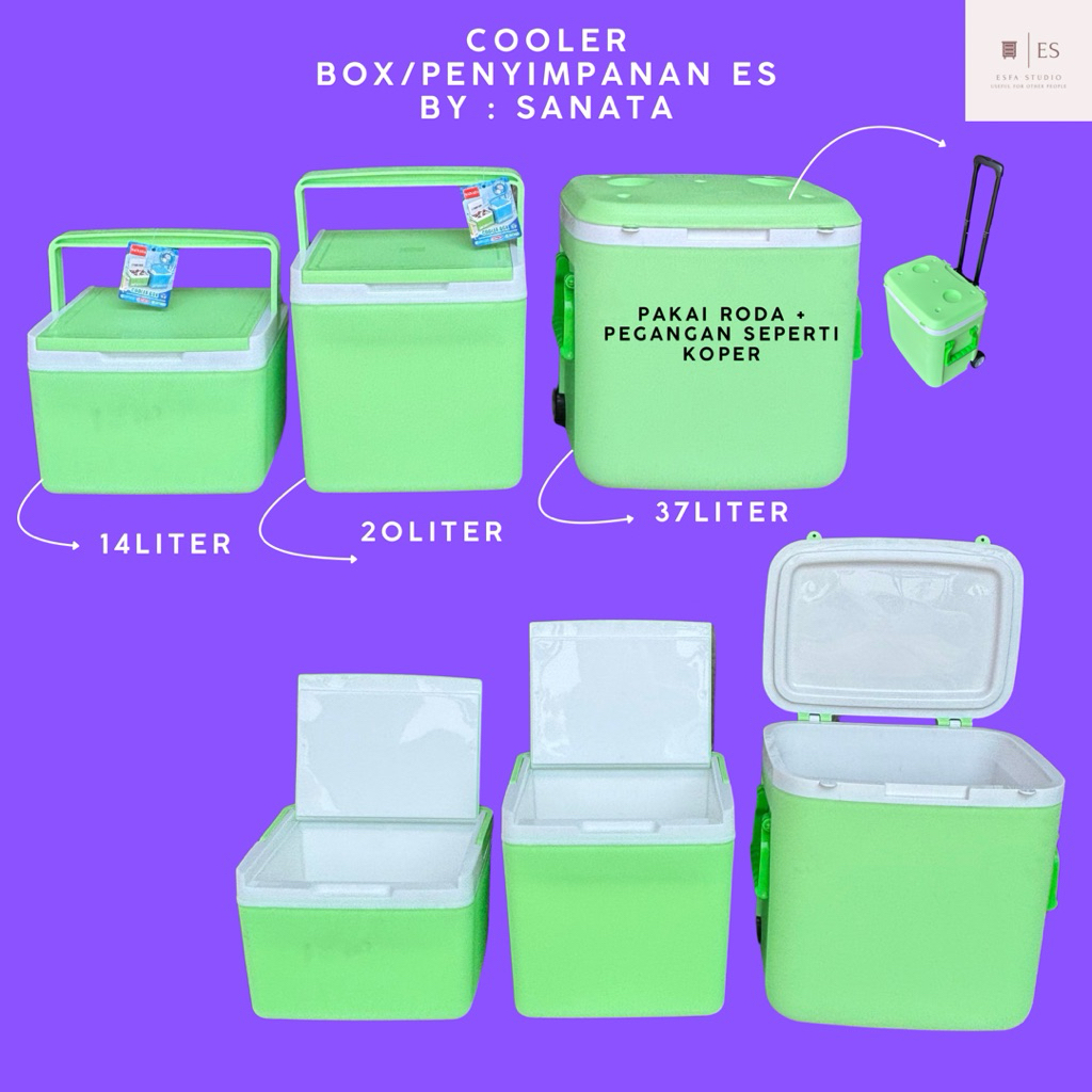 Sanata - Cooler Box Sanata 14 Liter 20 Liter dan 37 Liter + Tarikan Roda / Kotak Tempat Es Pendingin