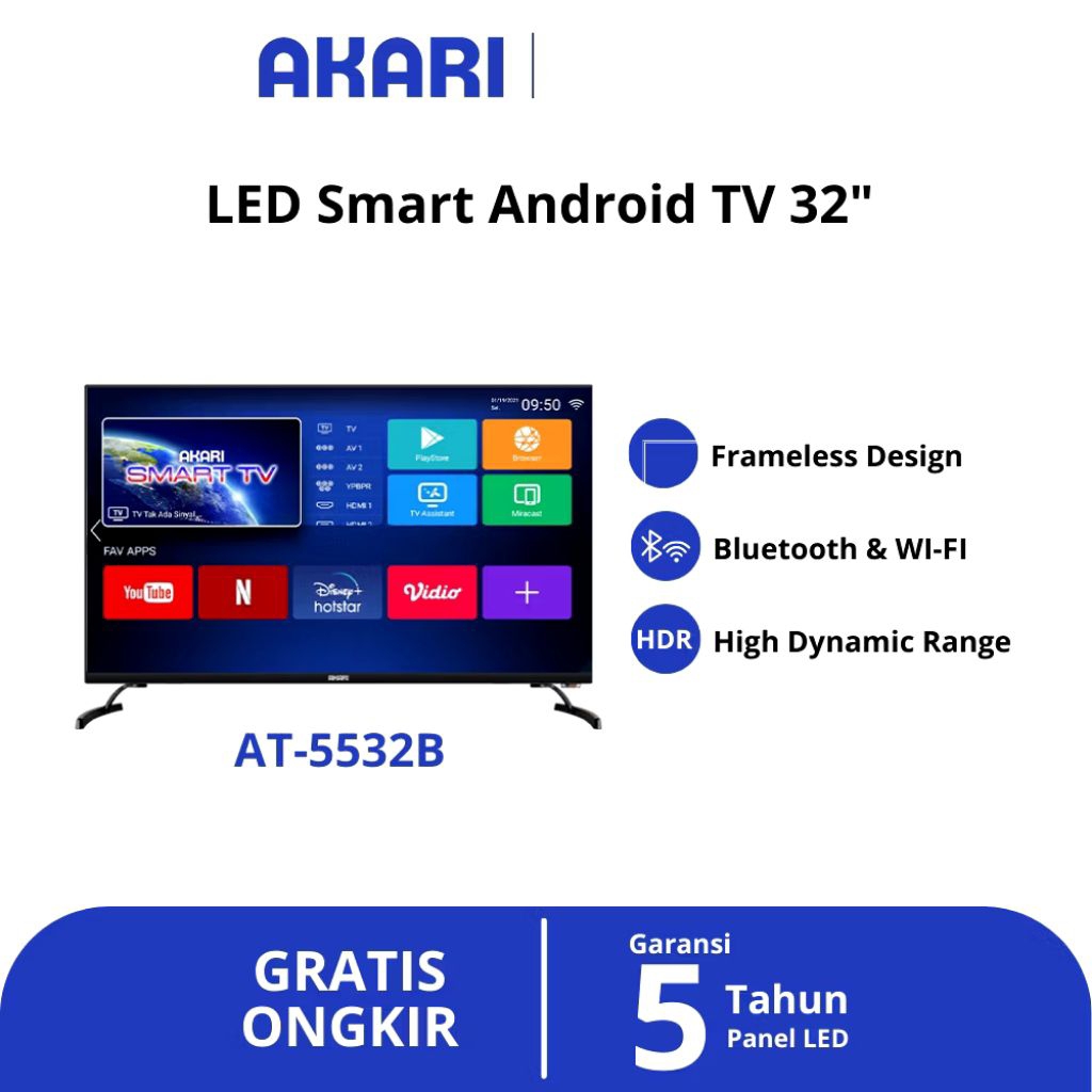 AKARI Smart Android TV LED 32" inch AT-5532B / AT-32AS2