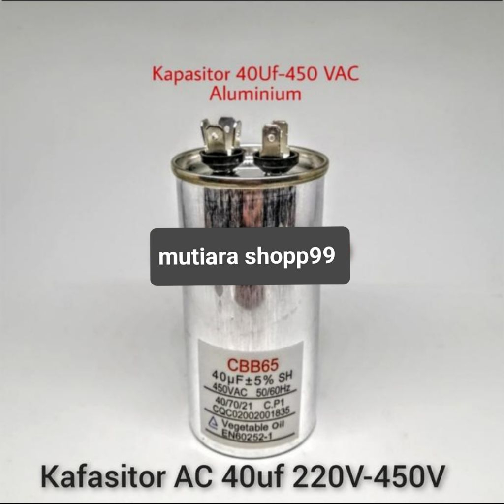 Kapasitor AC 40uf 220V-450V CBB65.
