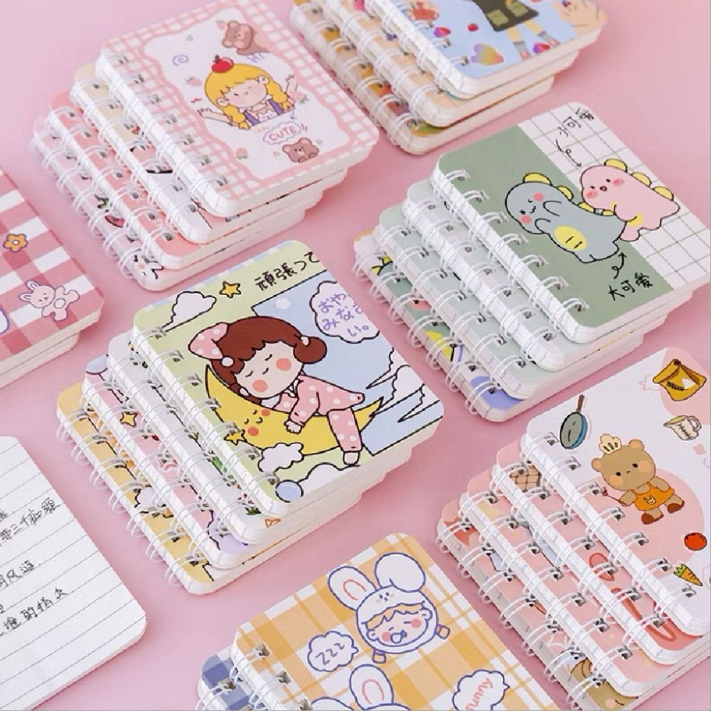 

Buku Mini Alat Tulis Portable / Buku Catatan Kartun Memo Kecil A7 80 Lembar / Buku Kecil /Notebook Ring