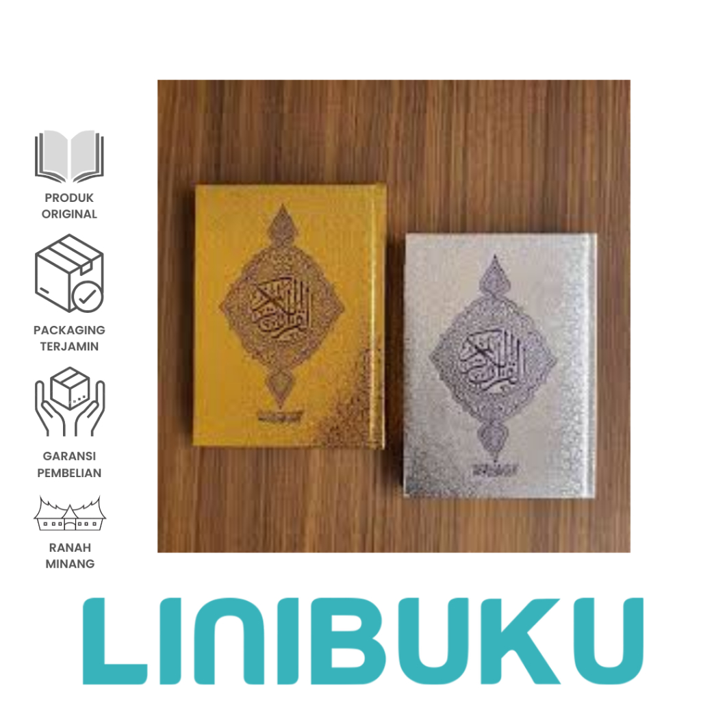AL QURAN BIASA BERGARIS A5 (Non Terjemahan) Cover Emas dan Silver - Linibuku