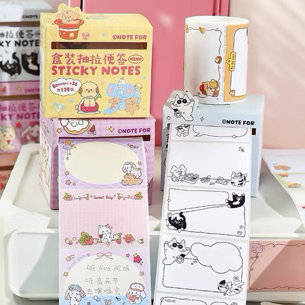 memo sticker roll (1 roll) animal dekorasi journal readystock