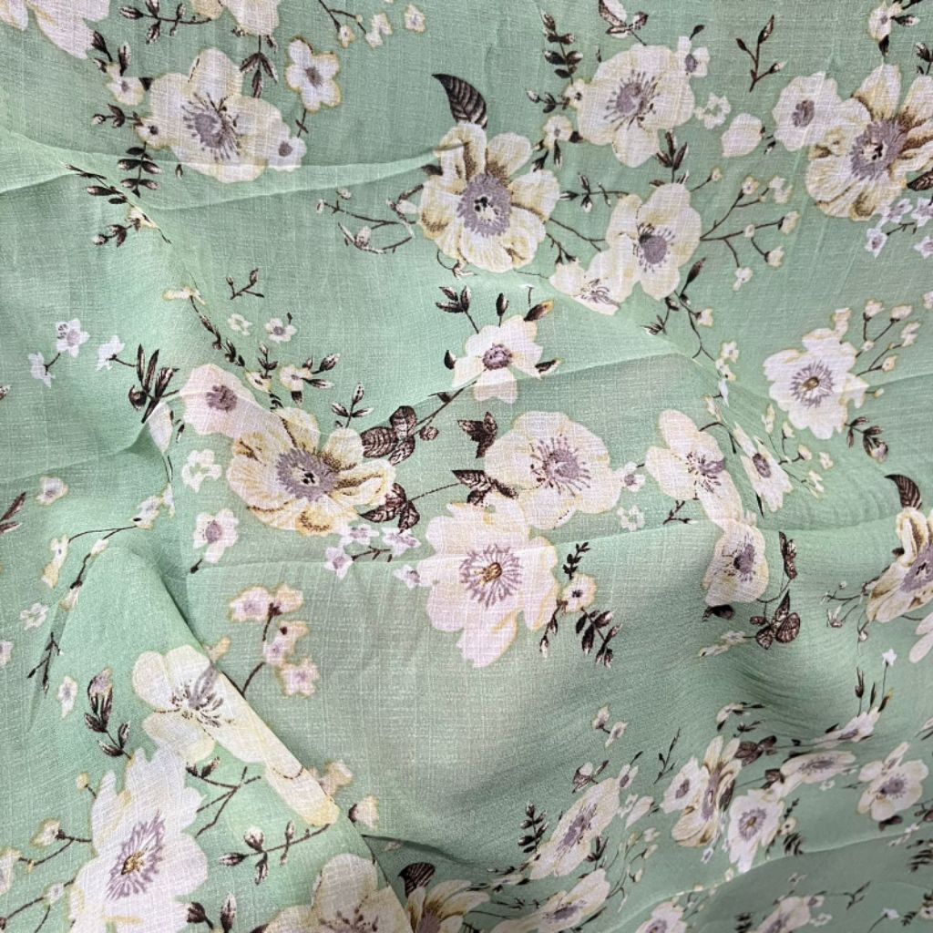 Kain ceruty  motif bunga kecil / kain seruti bahan kebaya /bahan gamis