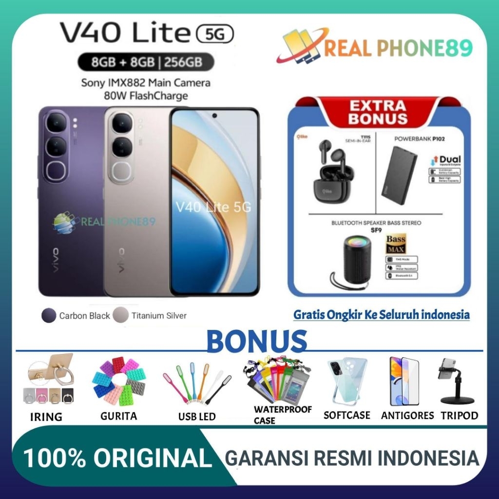 VIVO V40 LITE 5G RAM 8/256GB | 12/512GB NFC GARANSI RESMI VIVO INDONESIA