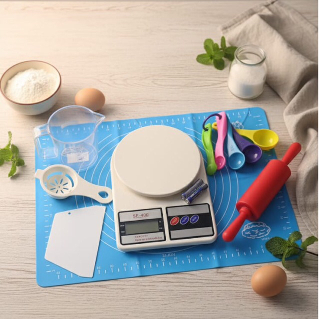 paket pembuat kue lengkap/peralatan pembuat kue fullset Kitchenware Timbangan Plastik