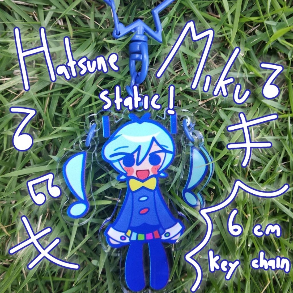 Static Hatsune Miku Fan Make Keychain