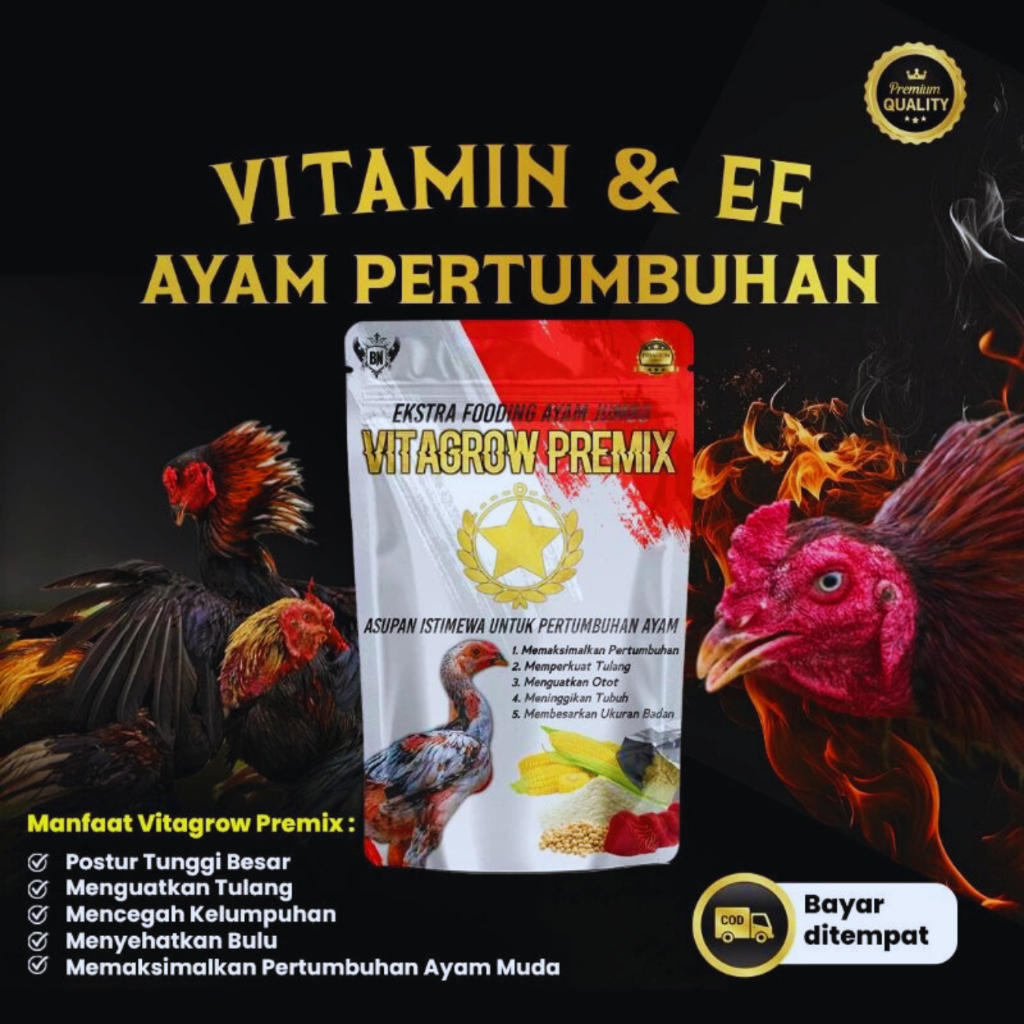 VITAGROW Premix – Vitamin Ayam Bangkok Cepat Besar & Siap Tanding