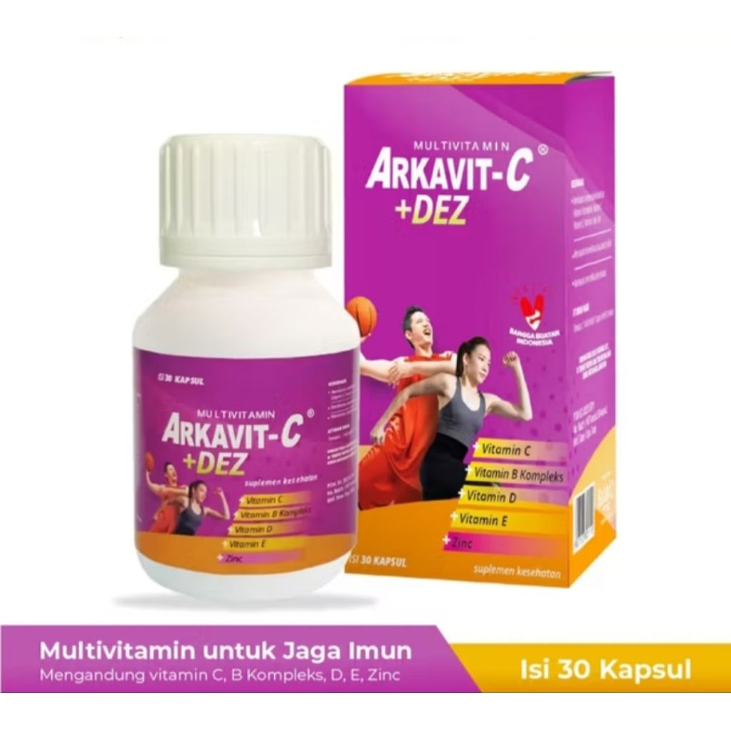 ARKAVIT C + Dez  Suplemen Multivitamin Lengkap Menjaga Daya tahan Tubuh 30 Kapsul 100%Original