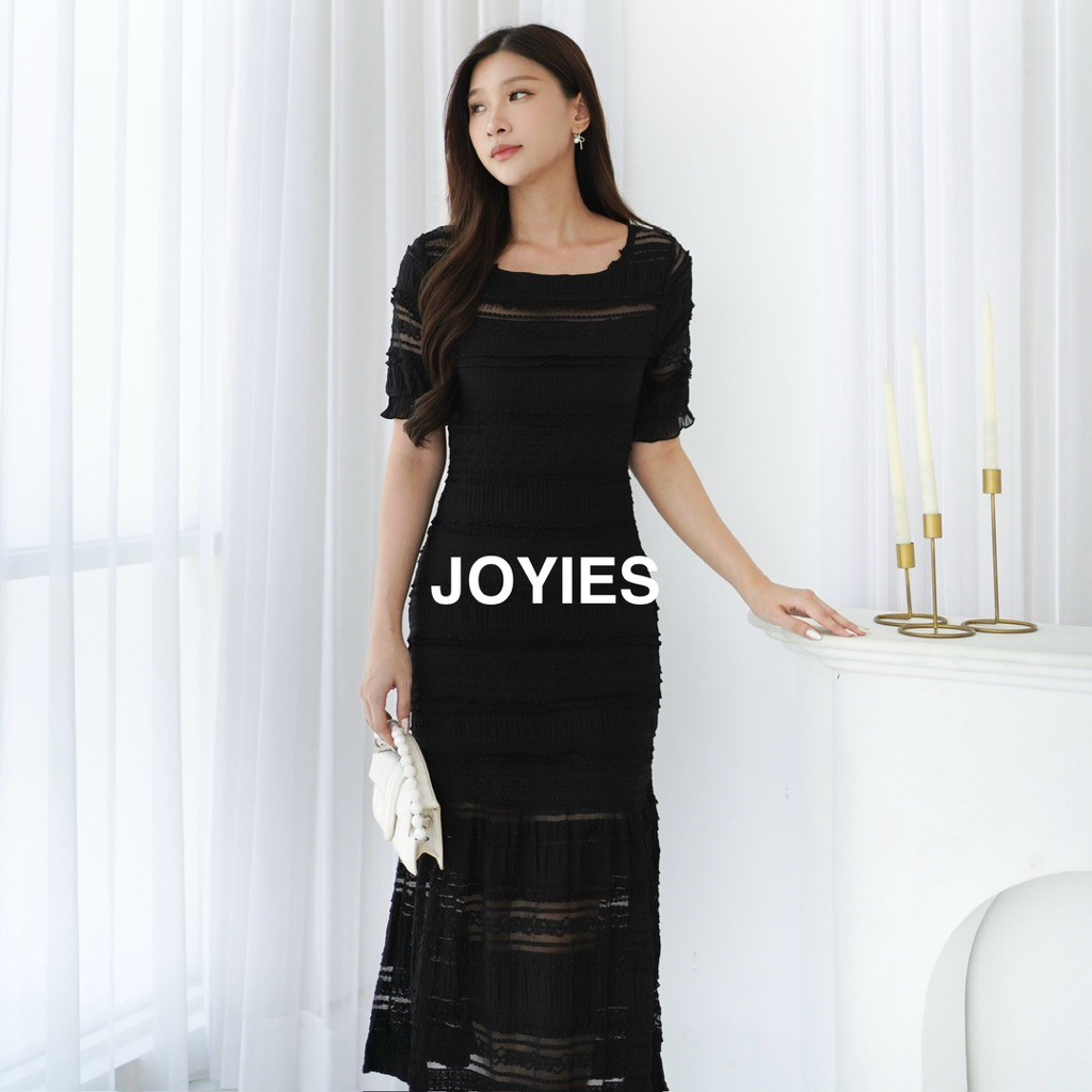 Khaleed Dress Brukat Korean Prom Korean Mermaid Formal Cream Black