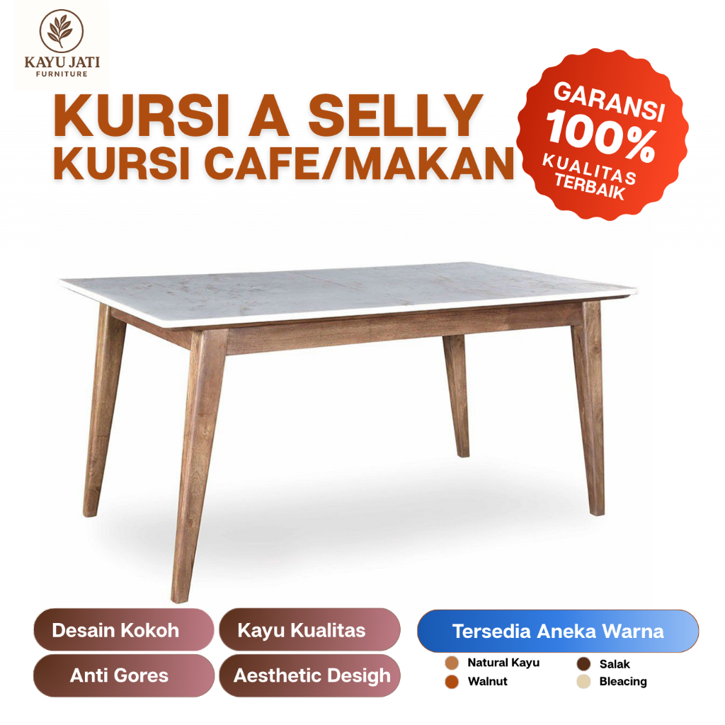 KAYU JATI Meja Marmer Kaki V Jati