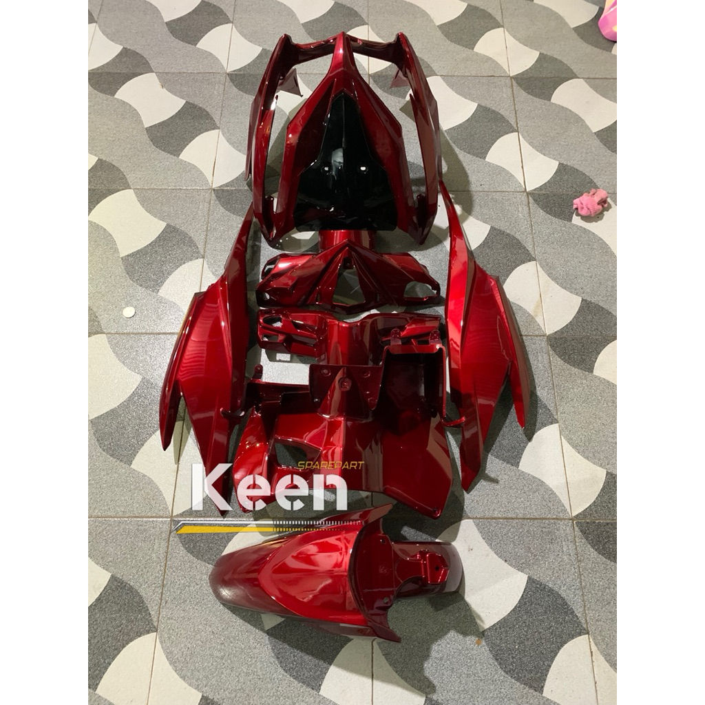 cover body full halus honda vario kzr merah candy