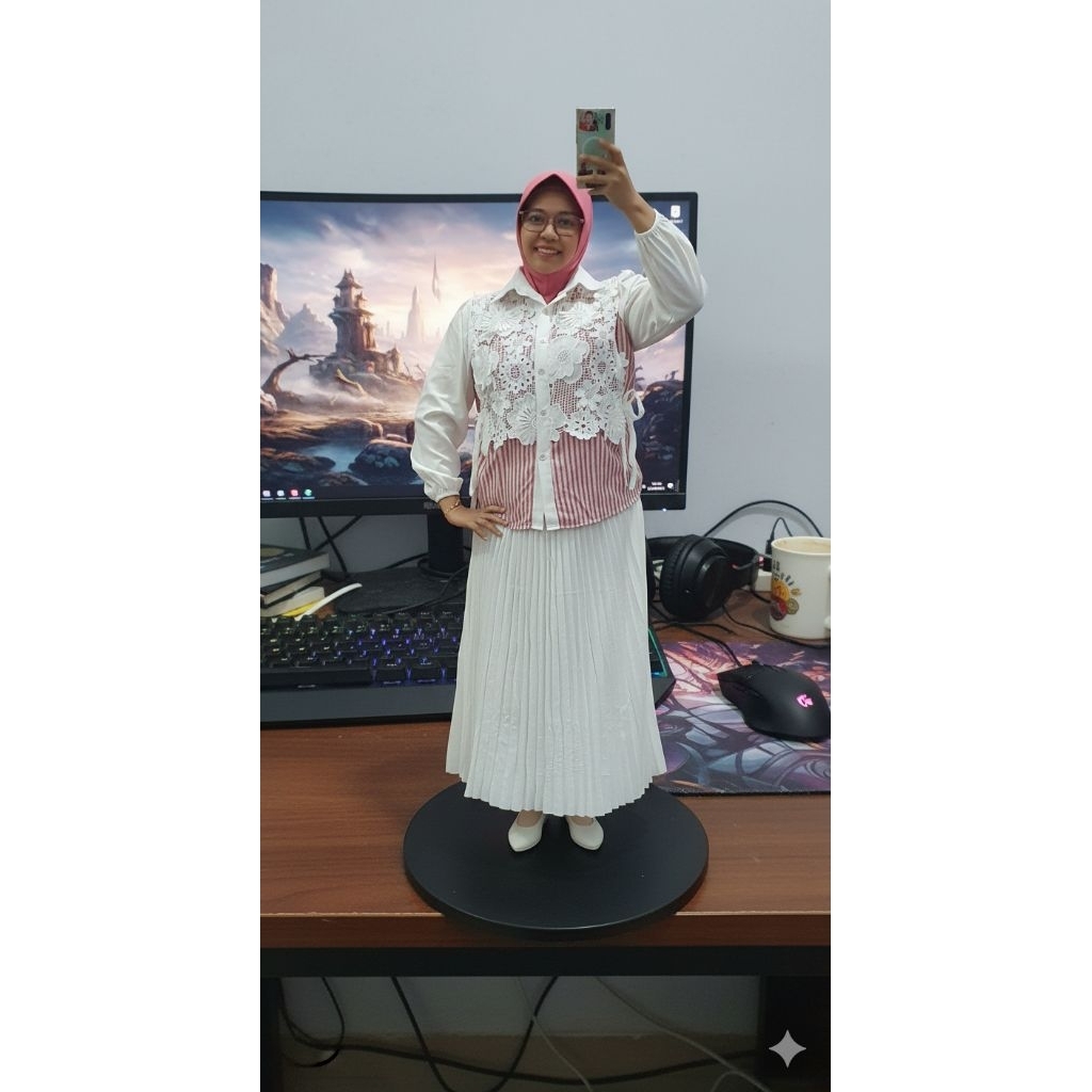 Set rok lipit atasan kombi brukat Zeline by NooZ