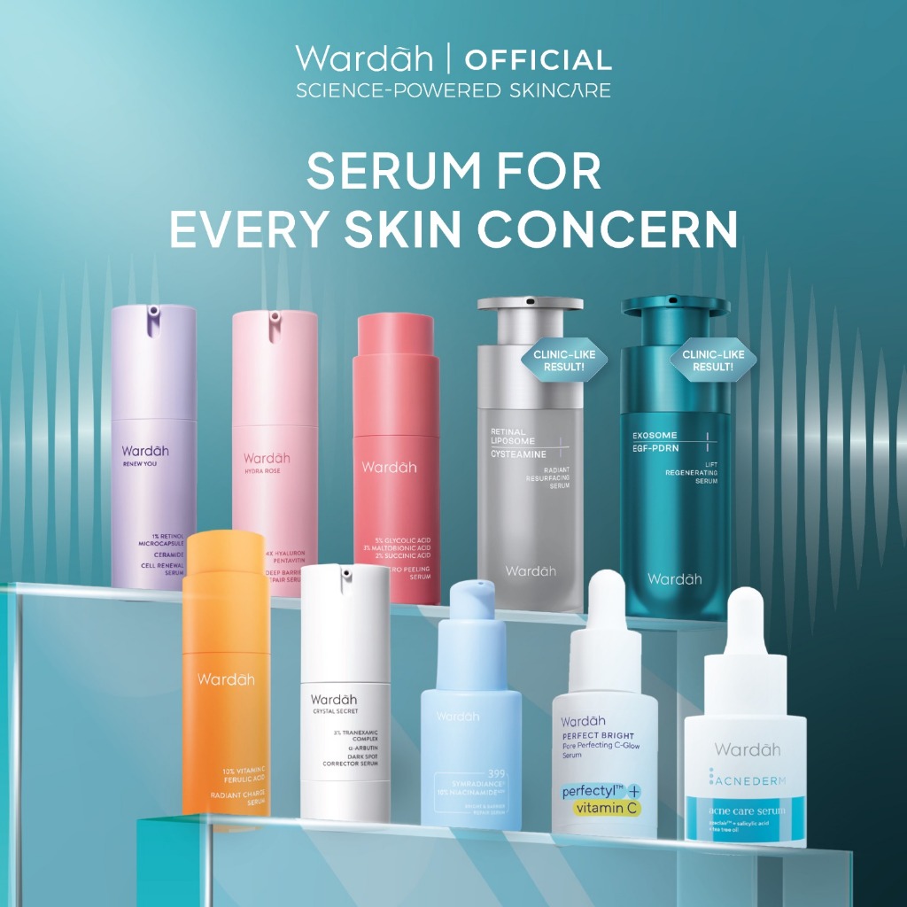 WARDAH Serum Complete Series For Every Skin Concern - Exosome PDRN Serum Tosca, Retinal Serum Silver