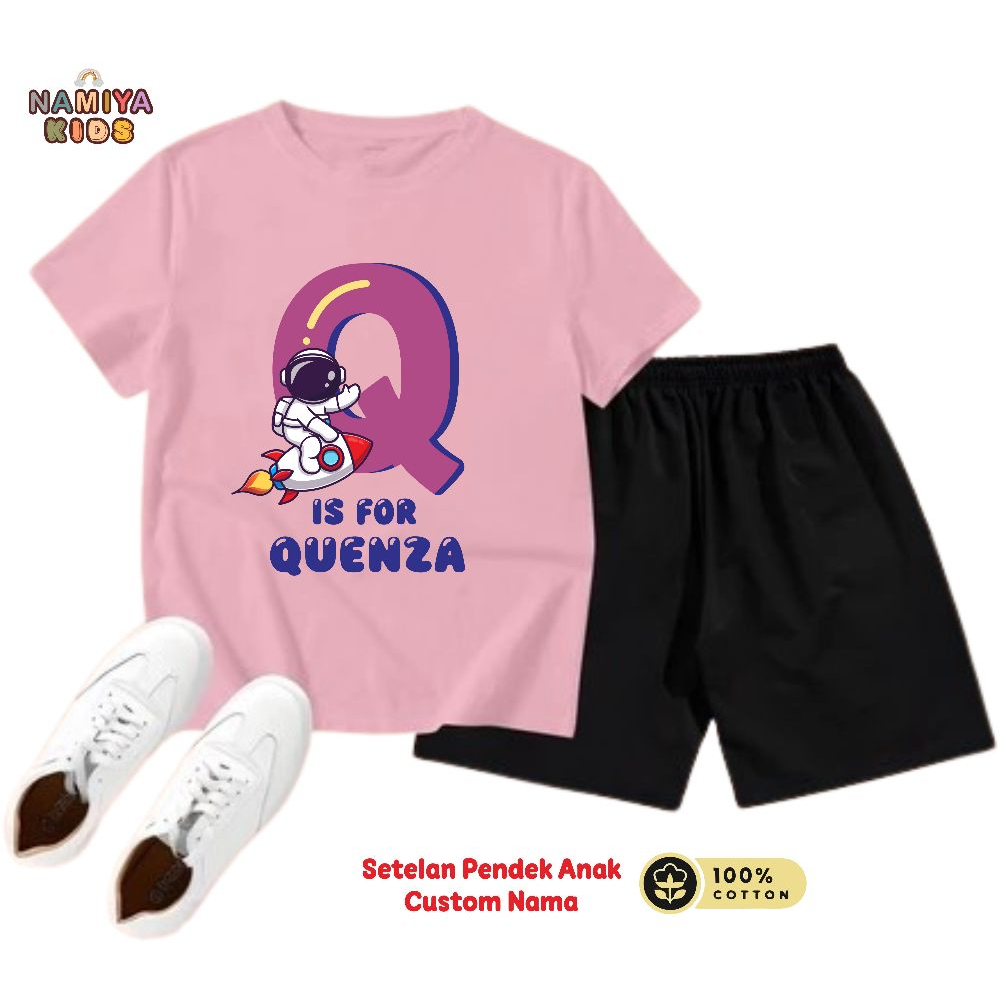 SETELAN (KAOS + CELANA) ANAK (1 - 11 TAHUN) : ASTRONOT DESAIN INISIAL Is FOR CUSTOM NAMA/ Kaos Anak 