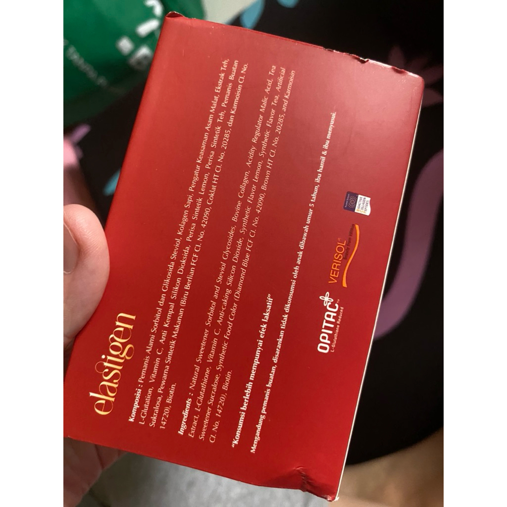preloved pl elastigen - Minuman Kolagen dengan Verisol & Glutathione OPITAC isi 10 Sachet
