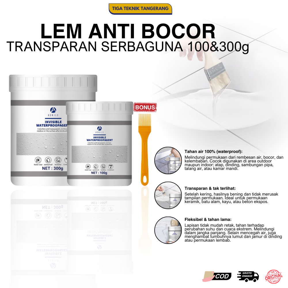 Lem Transparan Anti Bocor Perekat Dinding Keramik Lantai Atap Anti Rembes
