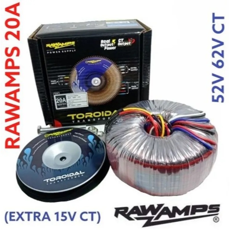 Trafo VULCANS Donut 20A 62V - 52V CT Travo Toroid 20 A Trapo Tordial VULCAN 20 Amper Extra Ct 15V 62