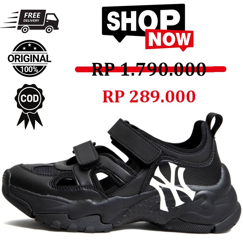 【READY STOCK】Sepatu Wanita MLB Sandals Big Ball Chunky Mask New York Yankees Sepatu Pria 100% ORI