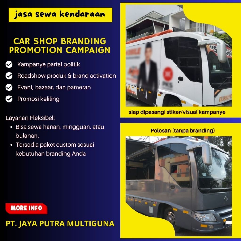 Car shop branding promotion campaign sewa kendaraan mobil truk pameran kampanye iklan toko