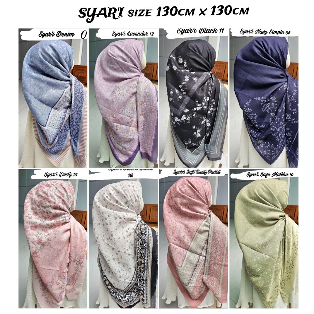 Jilbab Voal SYAR'I 130cm x 130cm Voal Premium