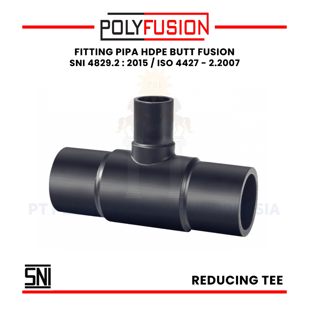 Polyfusion Fitting HDPE Buttfusion Reducing Tee / Sock Vlok 2 1/2 x 2 Inch / 75 x 63 mm
