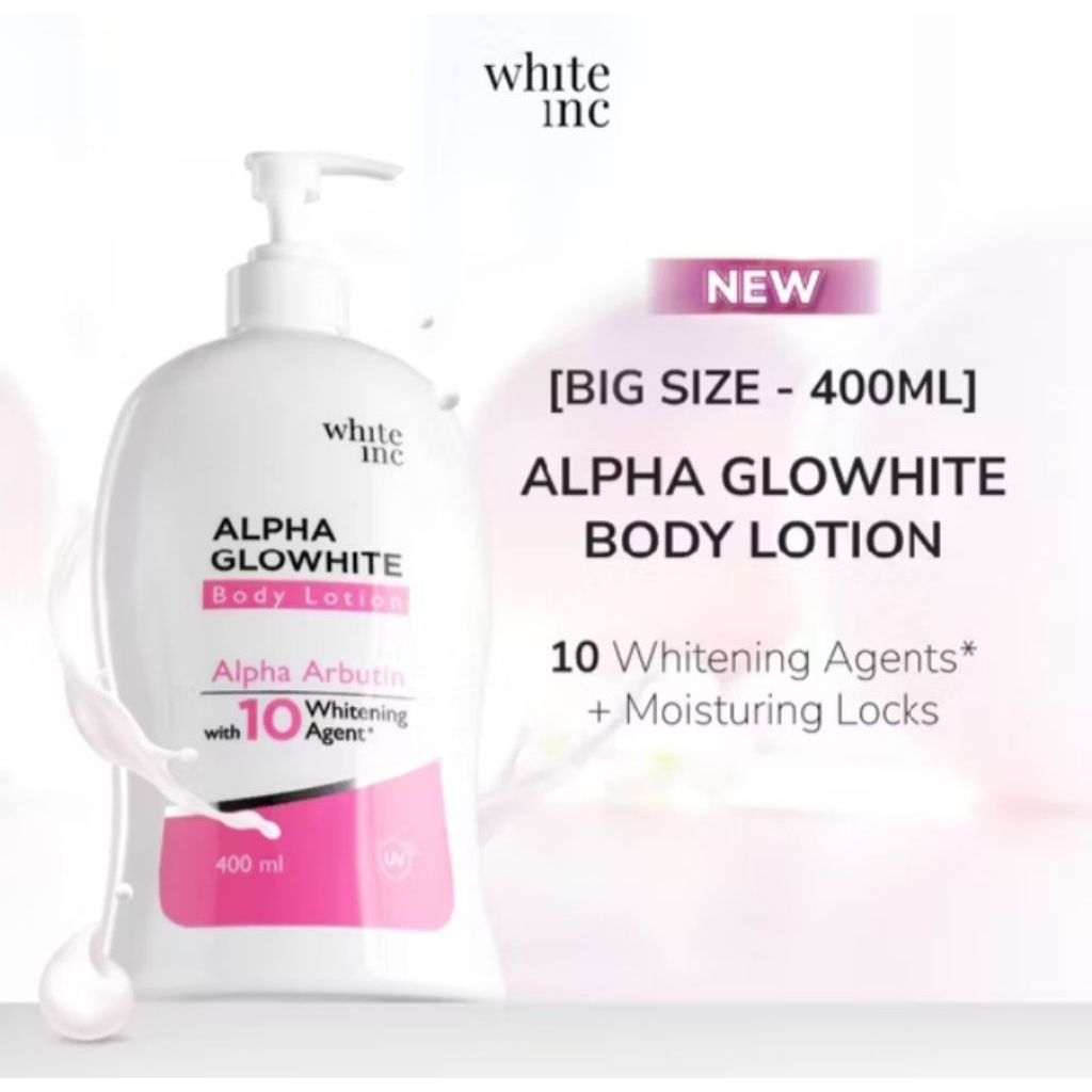 WHITE INC ALPHA Glow White Body Lotion Whitening & Moisturizing 400 ml||shefa beauty