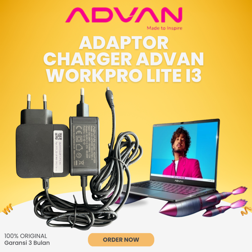 ADAPTOR CHARGER CAS LAPTOP ADVAN WORKPRO lite I3 ORIGINAL
