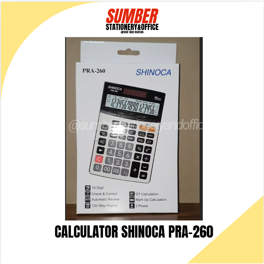 

Kalkulator SHINOCA - Ada tombol on/off - 16 Digit Calculator [PRA-260]