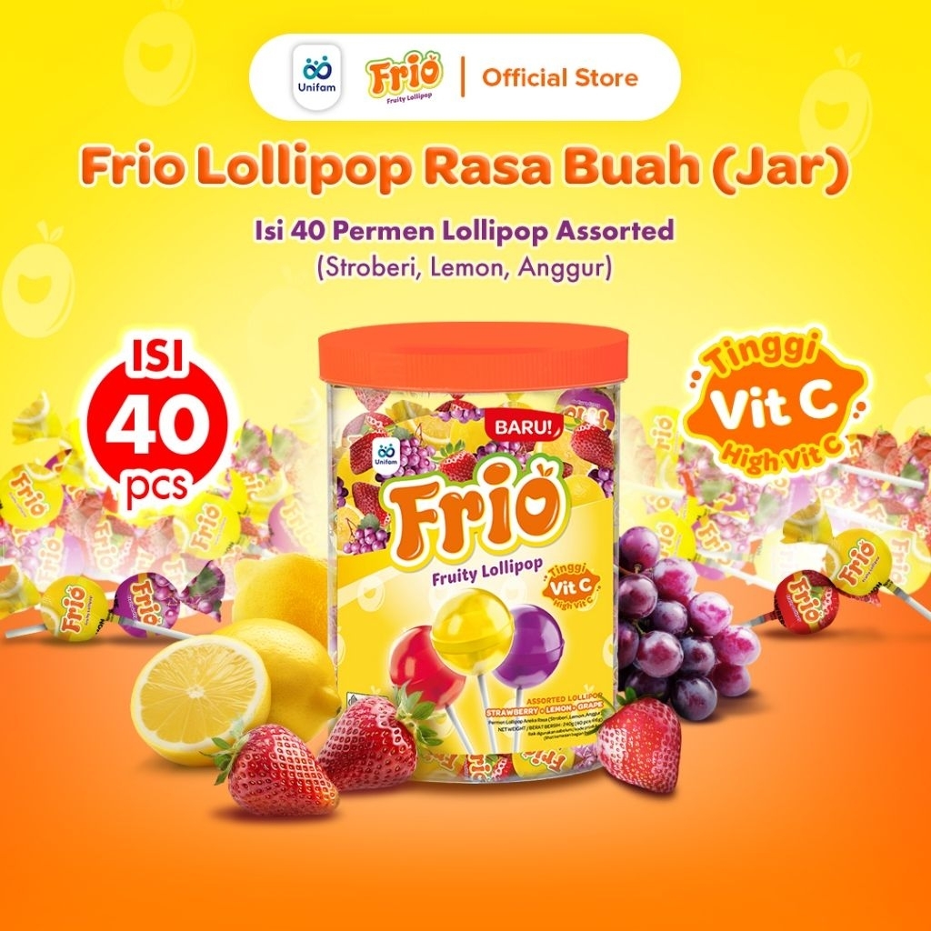 FRIO Fruit Lollipop Jar 40 Pcs